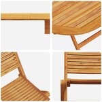 Ensemble de salle à manger de jardin 5 pièces en bois d'acacia