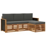 vidaXL Ensemble de canapés d'extérieur 4 pc Naturel et Anthracite