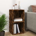 vidaXL Boîte de rangement à disques vinyle Chêne fumé 71x34x36 cm Bois