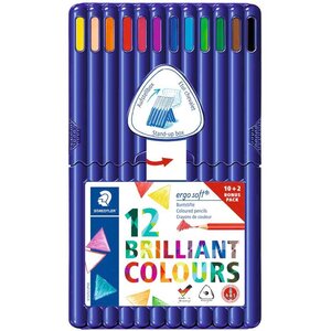 Crayon de couleur triangulaire ergosoft, set 10+2 STAEDTLER