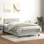 vidaXL Sommier à lattes de lit et matelas gris clair 120x220cm velours