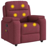 vidaXL Fauteuil de massage inclinable Rouge bordeaux Tissu