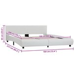 vidaXL Cadre de lit avec LED sans matelas blanc 180x200 cm