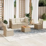 vidaXL Salon de jardin avec coussins 6 Pièces beige résine tressée