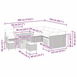 vidaXL Ensemble de canapé de jardin 12 Pièces Noir  Crème 90 x 55 x 71 cm