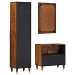 vidaXL Set de meubles de salle de bain 3 Pièces Marron 62 x 33 x 58 cm