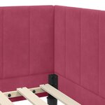 vidaXL Cadre de lit d'angle Rouge bordeaux 80 x 200 cm Velours