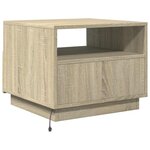 vidaXL Table basse avec lumières LED chêne sonoma 50x49x40 cm