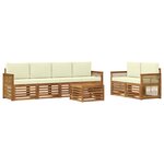 vidaXL Ensemble de canapés d'extérieur 7 Pièces Naturel et Crème