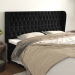 vidaXL Tête de lit avec oreilles Noir 183x23x118/128 cm Velours