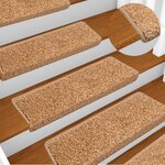 vidaXL Tapis d'escalier 10 Pièces 65x21x4 cm Beige