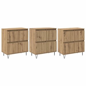 vidaXL Buffets 3 Pièces chêne artisanal 180 x 35 x 70 cm
