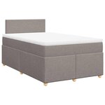 vidaXL Sommier à lattes de lit avec matelas taupe 120x190 cm tissu