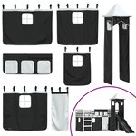 vidaXL Lit superposé sans matelas avec toboggan blanc noir 90x190 cm