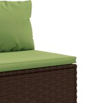 vidaXL Salon de jardin 6 Pièces avec coussins Marron Résine tressée