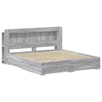 vidaXL Cadre de lit avec rangement Sonoma gris 200 x 200 cm