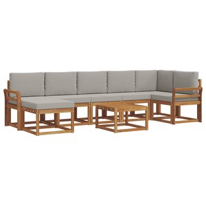vidaXL Ensemble de canapés d'extérieur 8 Pièces Gris Naturel et Clair