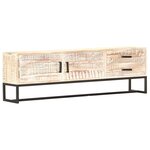 vidaXL Meuble TV Blanc 140 x 30 x 45 cm Bois d'acacia massif