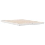 vidaXL Cadre de lit surélevé Blanc 140 x 210 cm Bois de pin massif