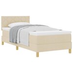vidaXL Lit à ressorts avec coussin Crème 90 x 190 cm tissu