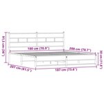 vidaXL Cadre de lit en métal sans matelas chêne marron 180x200 cm