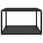 vidaXL Table basse Noir 60x60x35 cm Verre trempé