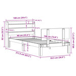 vidaXL Cadre de lit avec tête de lit sans matelas blanc 90x190 cm