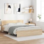 vidaXL Cadre de lit sans matelas chêne sonoma 150x200 cm
