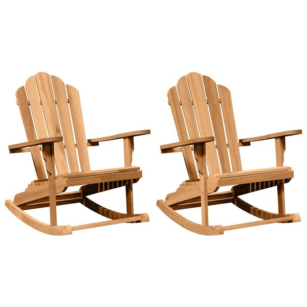 vidaXL Chaise Adirondack à bascule 2 Pièces Marron 100 x 77 x 99 cm