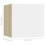 vidaXL Meuble TV mural Blanc brillant 30 5x30x30 cm