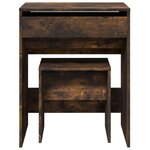 vidaXL Coiffeuse et tabouret chêne fumé 60x40x113 5 cm