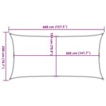 vidaXL Parasol en PEHD rectangulaire 2x4 m Beige
