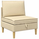 vidaXL Canapé modulaire avec rangement 3 Pièces Crème Tissu