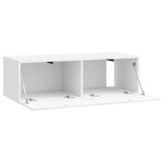 vidaXL Meuble TV mural Montage mural Blanc brillant 98 x 41 x 30 cm