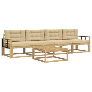 vidaXL Ensemble de canapés d'extérieur 4 pc Blanc et Beige