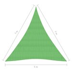vidaXL Voile d'ombrage 160 g/m² Vert clair 5x7x7 m PEHD