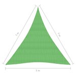 vidaXL Voile d'ombrage 160 g/m² Vert clair 5x7x7 m PEHD