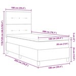vidaXL Lit Box Spring avec Matelas Gris Clair 100x200 cm Tissu