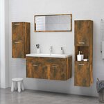vidaXL Armoire de bain Chêne fumé 30x30x130 cm Bois d'ingénierie