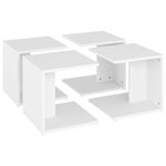 vidaXL Tables basses 4 Pièces blanc 33x33x33 cm bois d'ingénierie
