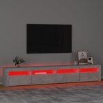vidaXL Meuble TV avec lumières LED Gris béton 240x35x40 cm