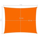 vidaXL Voile de parasol Tissu Oxford rectangulaire 4x5 m Orange