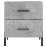 vidaXL Tables de chevet 2Pièces gris béton 40x35x47 5cm bois d’ingénierie