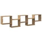 vidaXL Étagère cube murale 5 compartiments chêne artisanal
