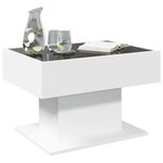 vidaXL Table basse avec LED blanc 70x50x45 cm bois d'ingénierie