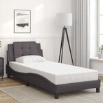 vidaXL Cadre de lit sans matelas Zadar gris 90x200 cm similicuir
