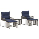 vidaXL Ensemble de meubles d'extérieur 11 Pièces Gris et bleu marine