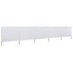 vidaXL Paravent 5 panneaux Tissu 600 x 160 cm Blanc sable