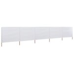 vidaXL Paravent 5 panneaux Tissu 600 x 160 cm Blanc sable