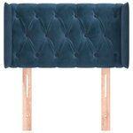 vidaXL Tête de lit avec oreilles Bleu Foncé 83x16x78/88 cm Velours